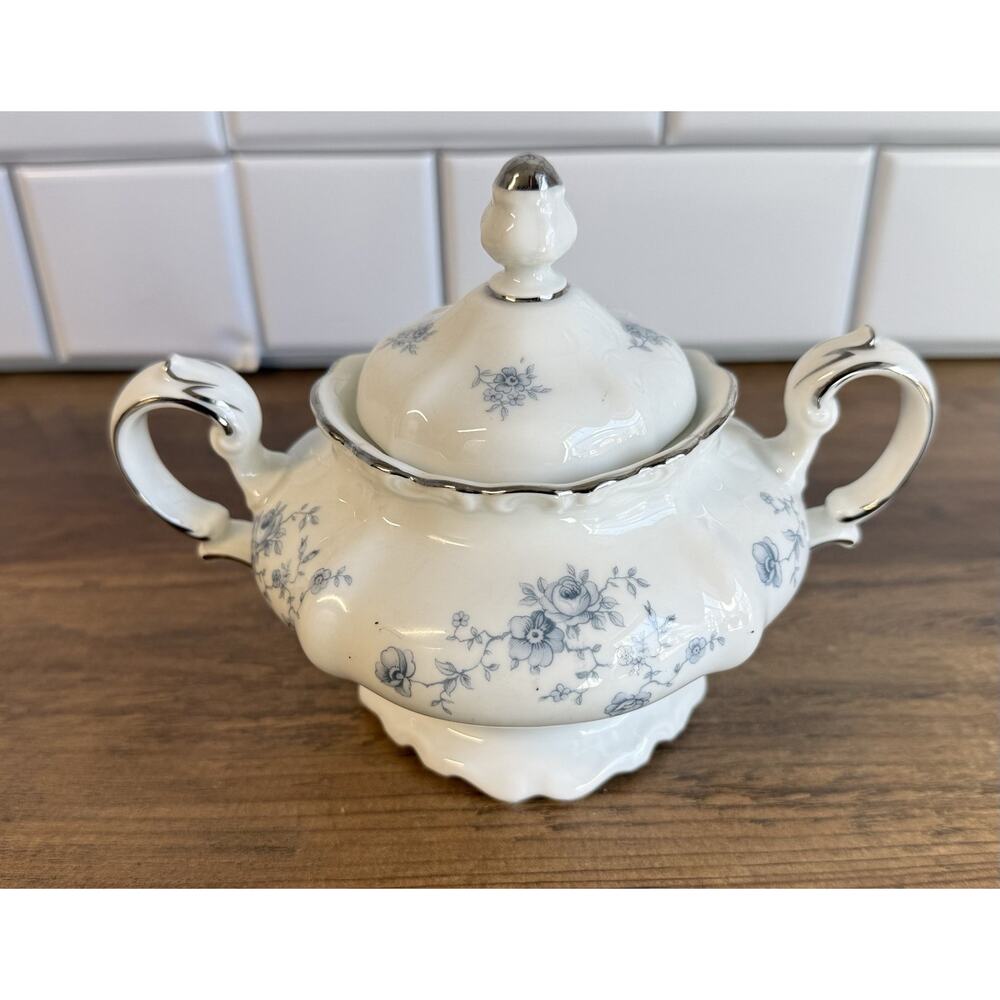 Johann Haviland Bavaria "Blue Garland" Sugar Bowl and Lid